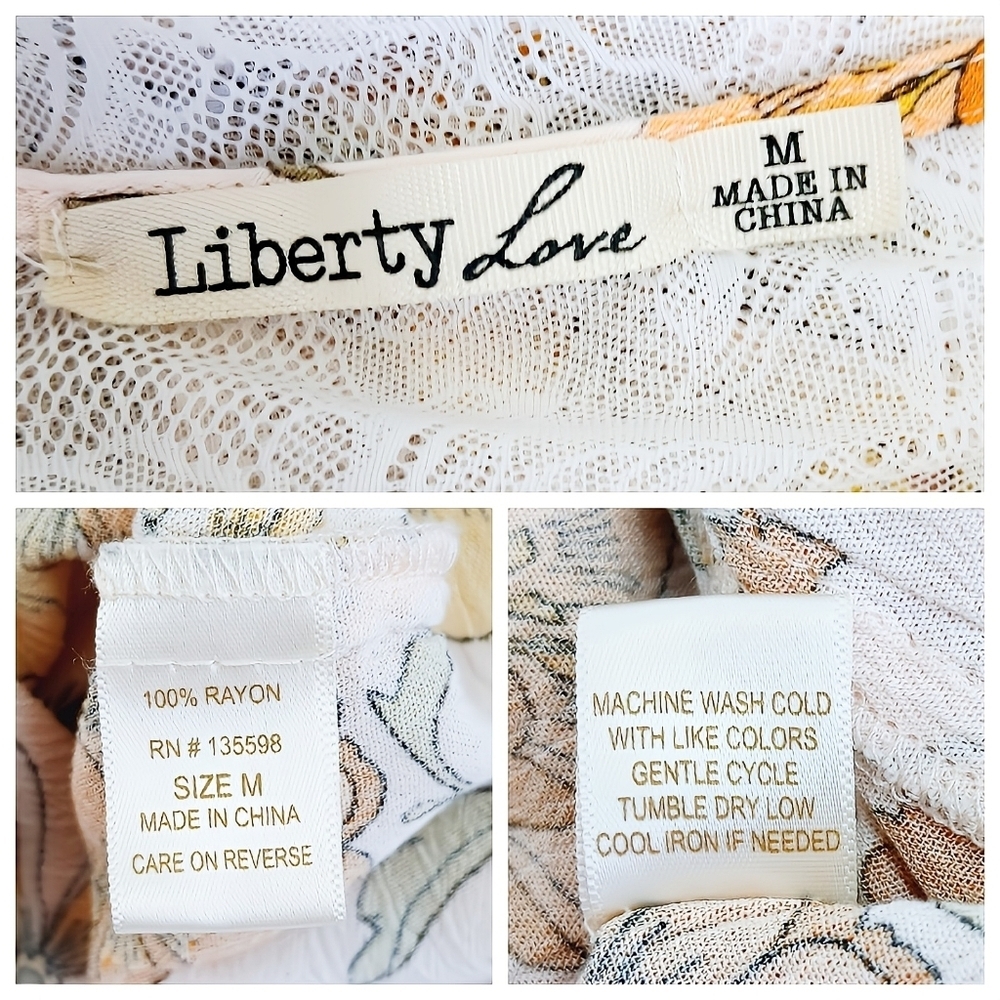 Liberty Love Sheer Lace Floral Kimono Duster M - Picture 9 of 9